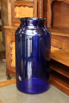 Handblown Cobalt Blue Glass Jars