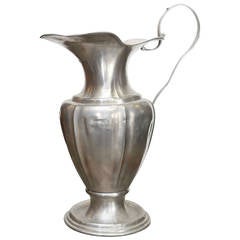 Large Metal Flower Pitcher from Lyon