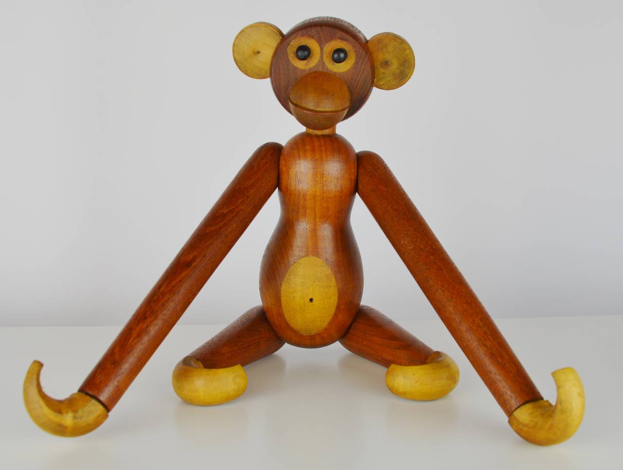 Scandinave moderne Paire de singes articulés vintage en teck et autres bois