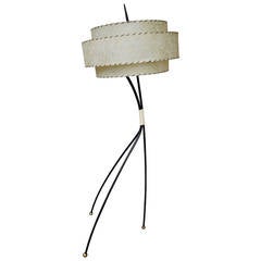 1950s Atomic Era Tripod Floor Lamp with Three-Tier Fiberglass Shade
