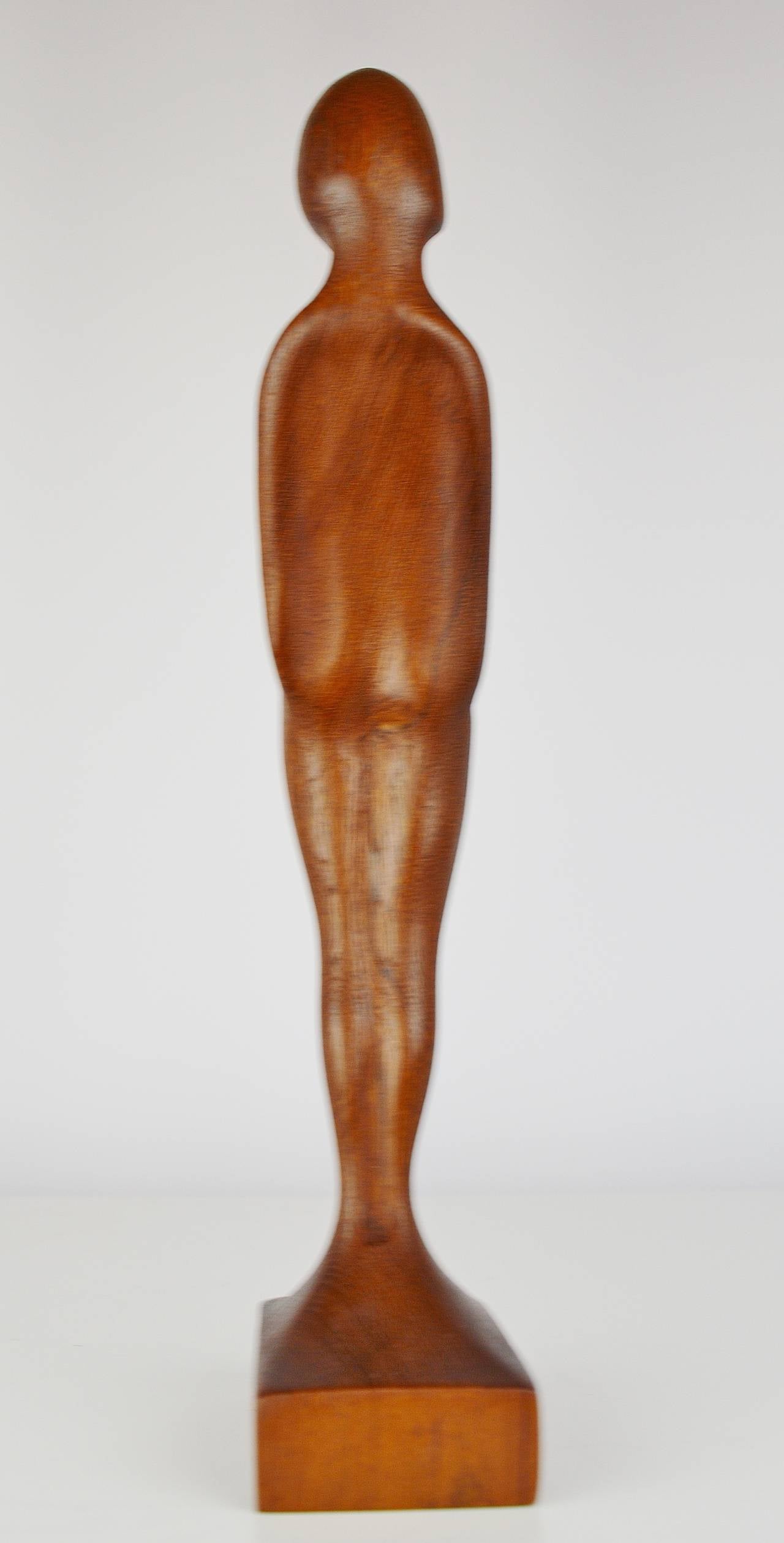 Arne Bass Sculpture in Teak, Female Nude, Denmark In Excellent Condition In New Westminster, British Columbia