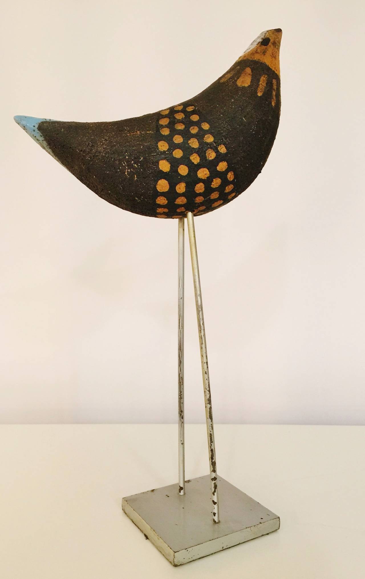 Aldo Londi for Bitossi Ceramic Bird on Stilts In Excellent Condition In New Westminster, British Columbia