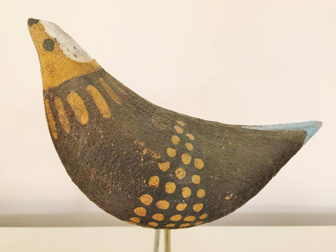 Mid-20th Century Aldo Londi for Bitossi Ceramic Bird on Stilts
