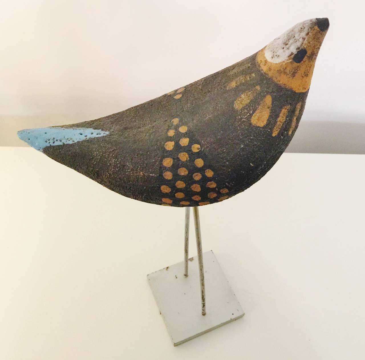 Mid-Century Modern Aldo Londi for Bitossi Ceramic Bird on Stilts