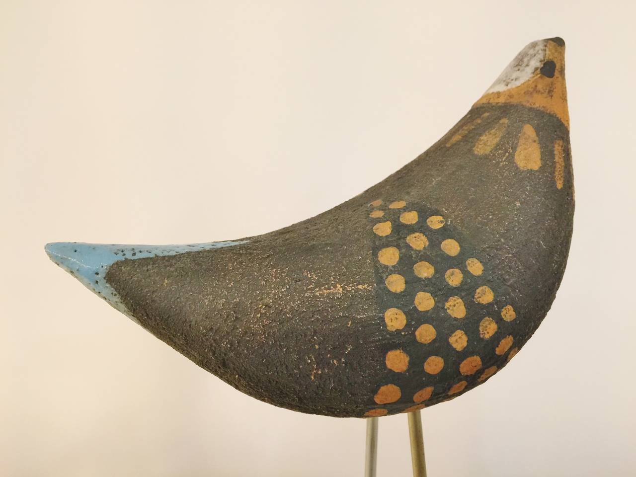 Italian Aldo Londi for Bitossi Ceramic Bird on Stilts