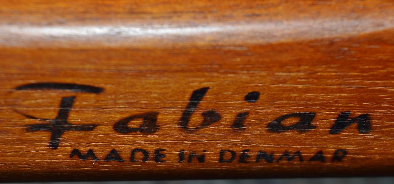 Fabric Restored Danish Modern Teak Frame Sofa by Fabian