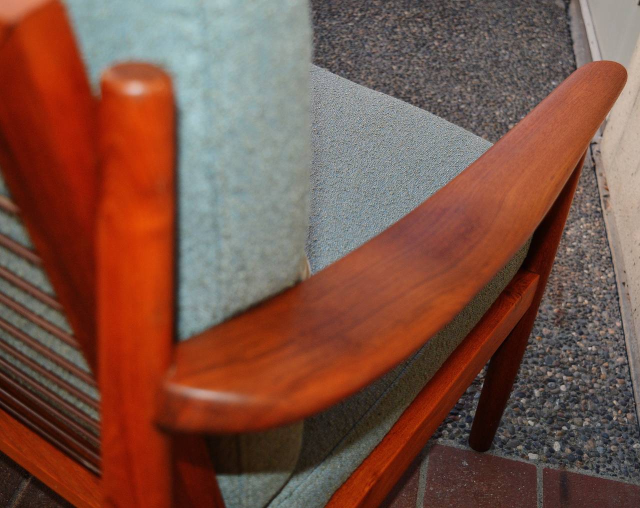 Restored Danish Modern Teak Frame Sofa by Fabian 2