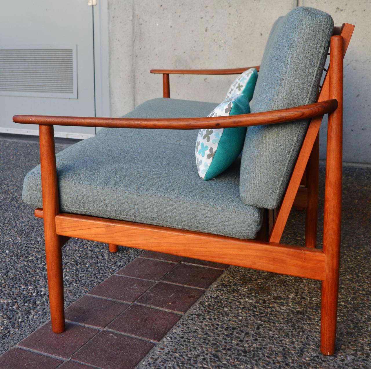 Mid-Century Modern Restored Danish Modern Teak Frame Sofa by Fabian