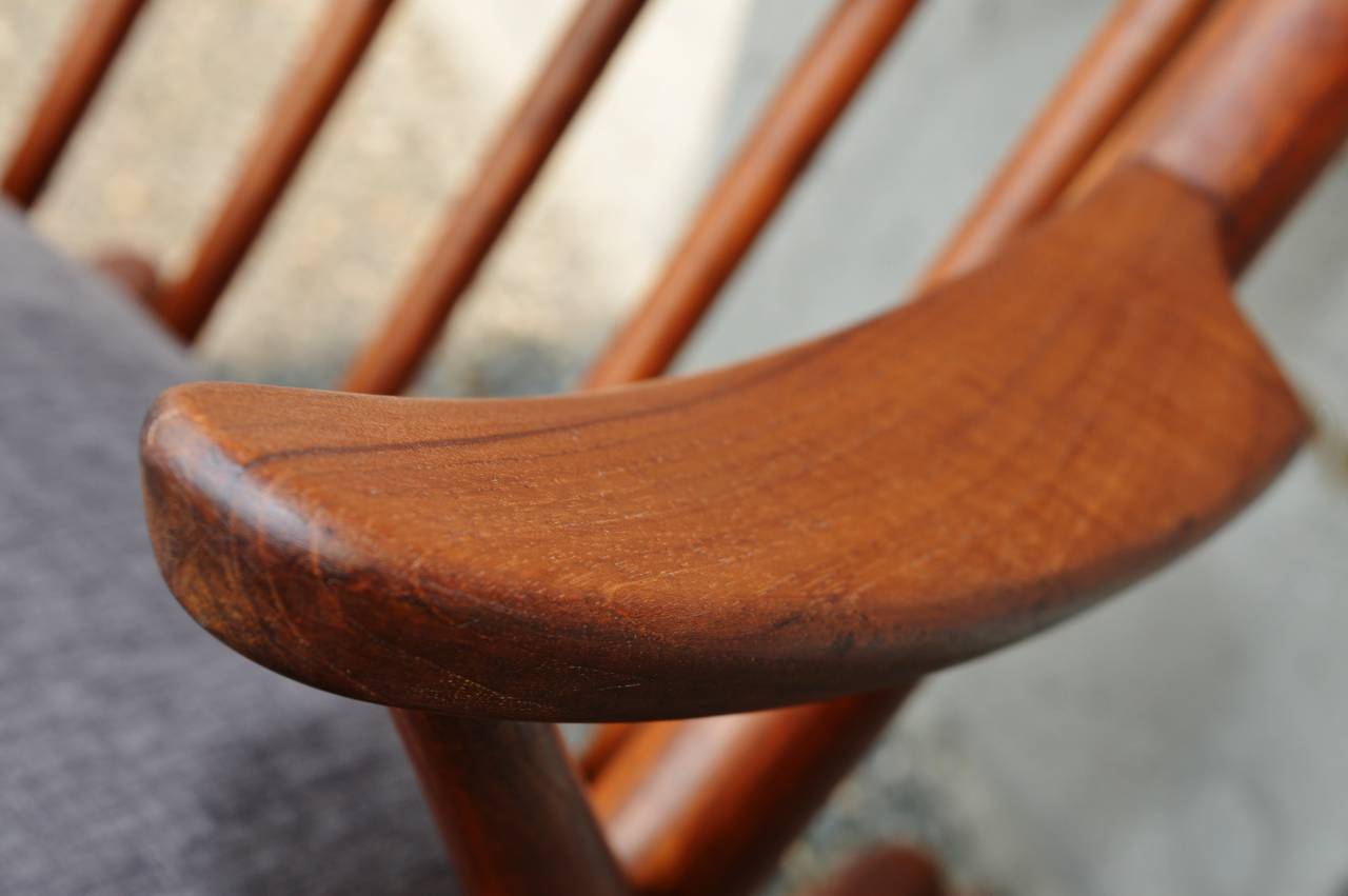 Danish Modern Teak Rocking Chair by Frank Reenskaug for Bramin In Good Condition In New Westminster, British Columbia