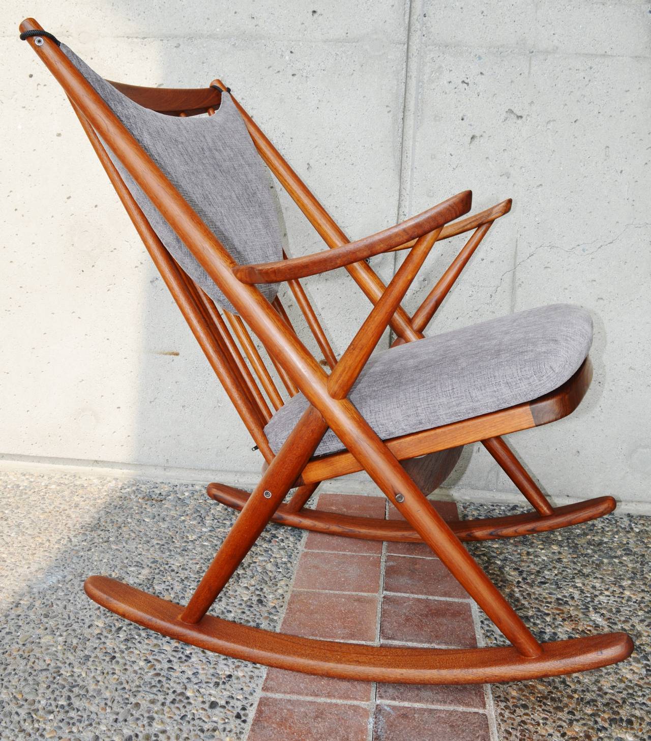 20th Century Danish Modern Teak Rocking Chair by Frank Reenskaug for Bramin