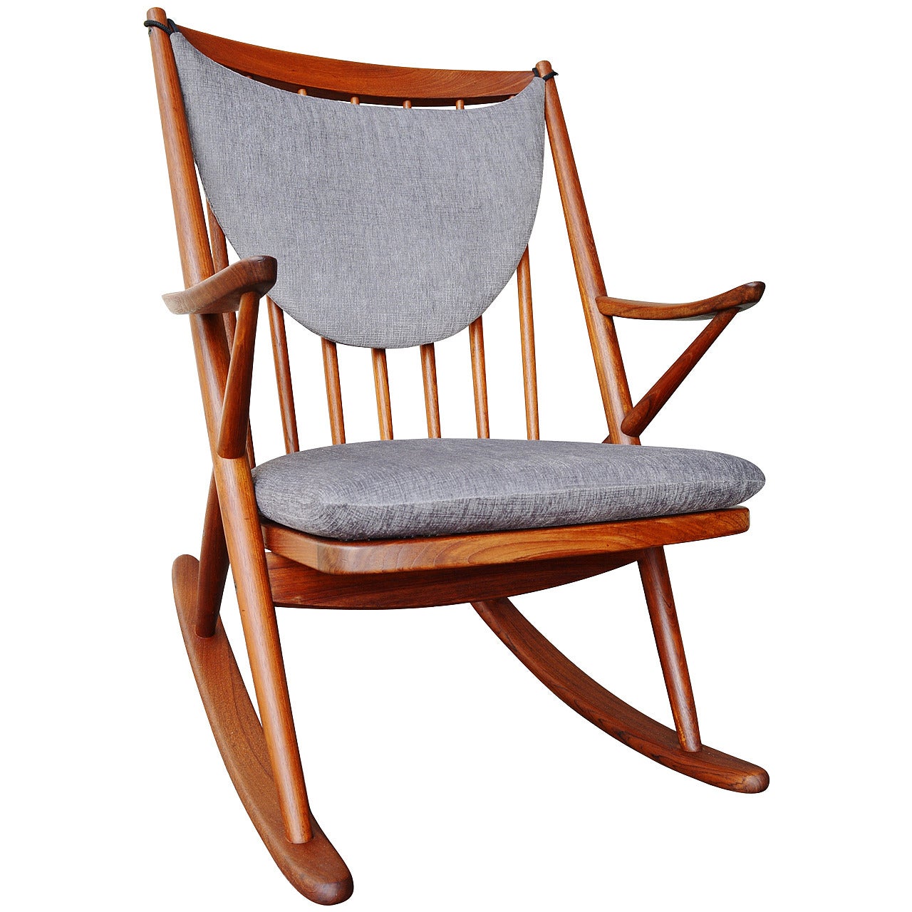 Danish Modern Teak Rocking Chair by Frank Reenskaug for Bramin