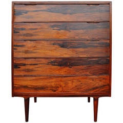 Danish Modern Rosewood Highboy Dresser or Chest of Drawers