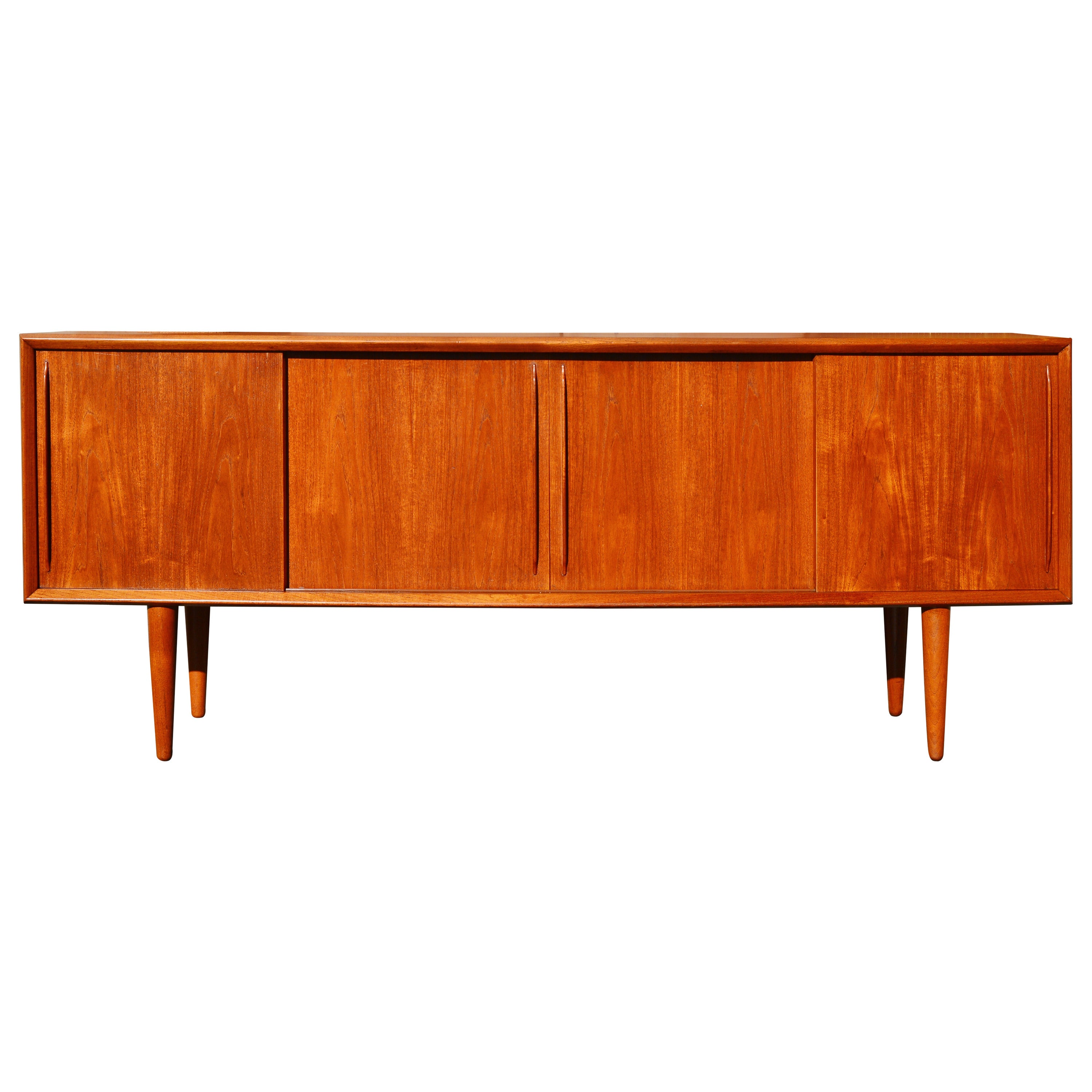 Sleek Danish Modern Arne Vodder Bow-Front Buffet for H.P. Hansen