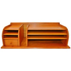 Danish Modern Solid Teak Desk Organizer by Kai Kristiansen