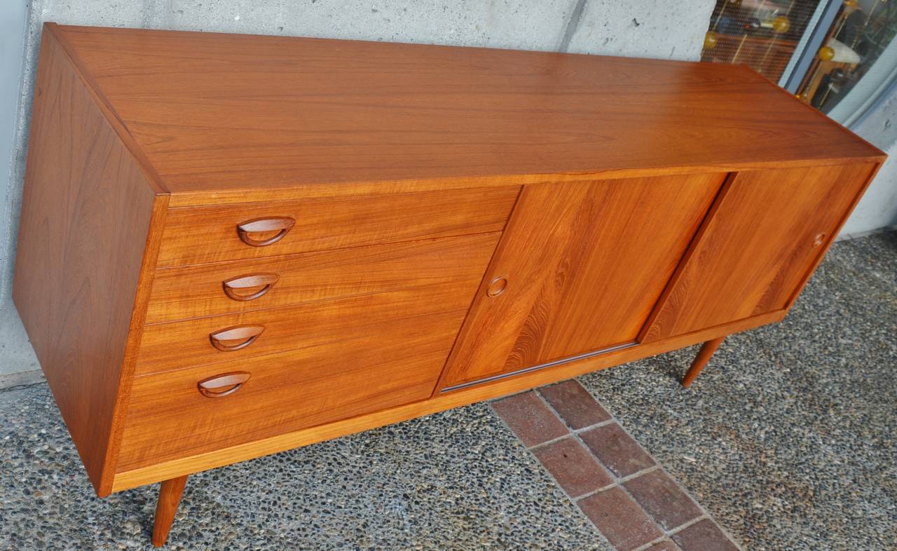 Kai Kristiansen Danish Teak Credenza with Iconic 