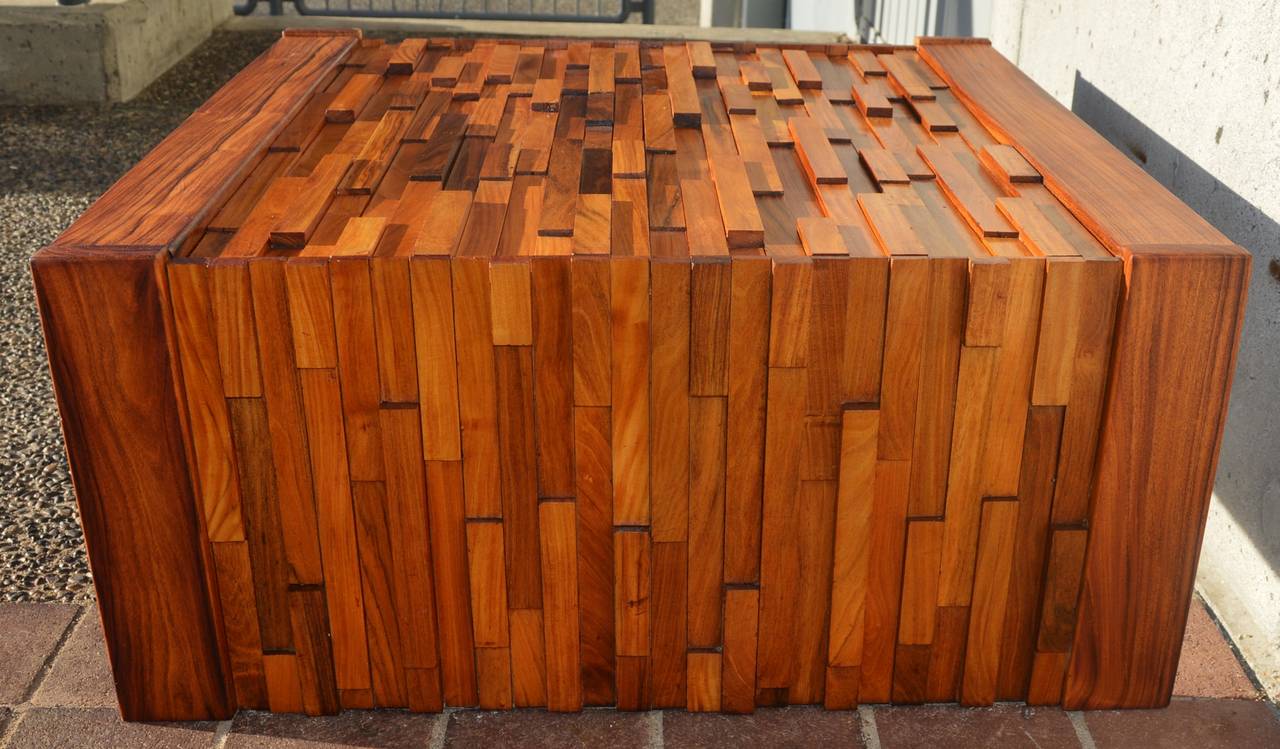 wood mosaic table