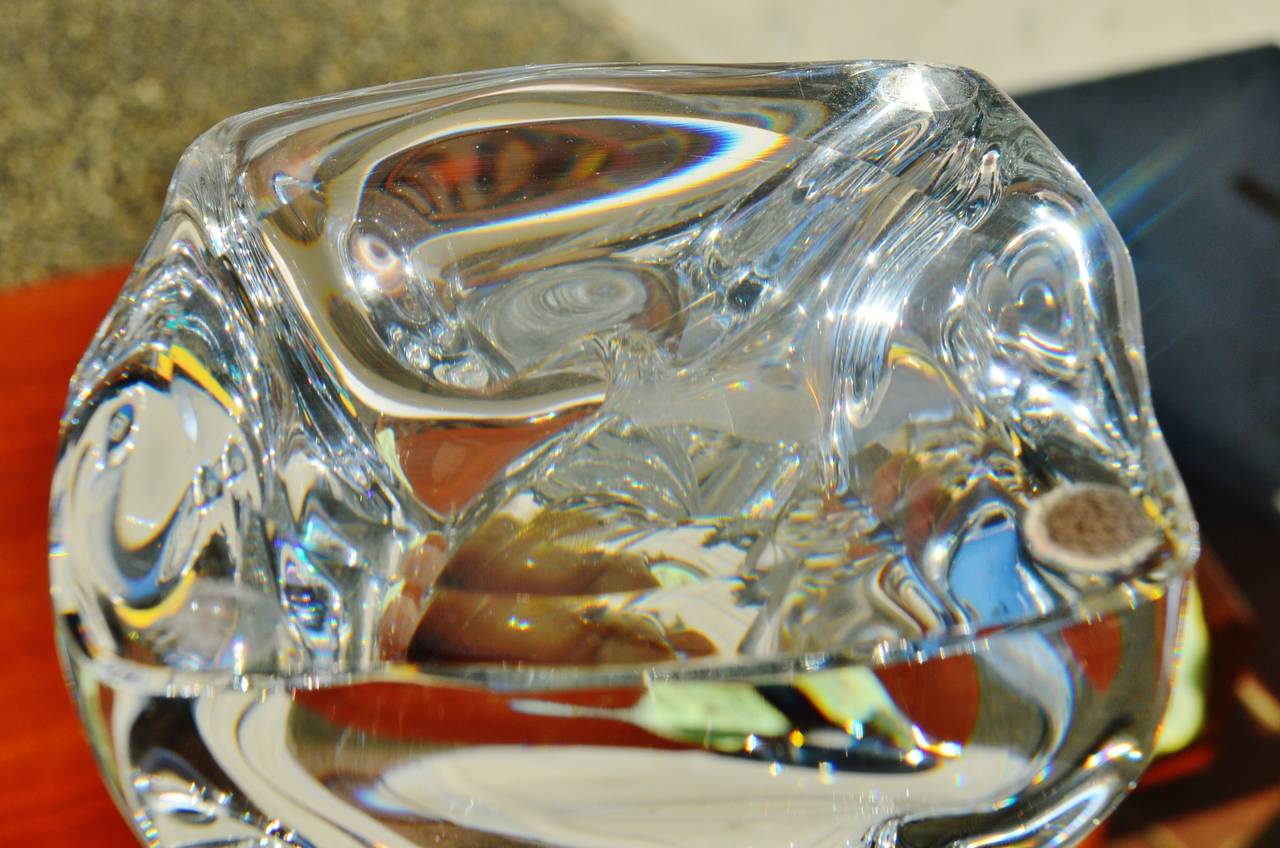 Handblown Crystal Pierced Lamp by Daum 1