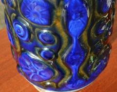 West German Carstens Textured Ceramic Lamp by Gerda Heuckeroth