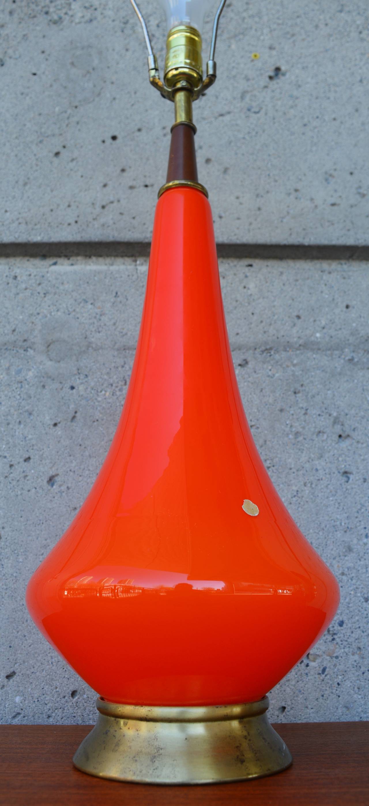 orange glass lamp base