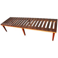Impeccable Solid Wood John Keal Style Slat Bench or Coffee Table