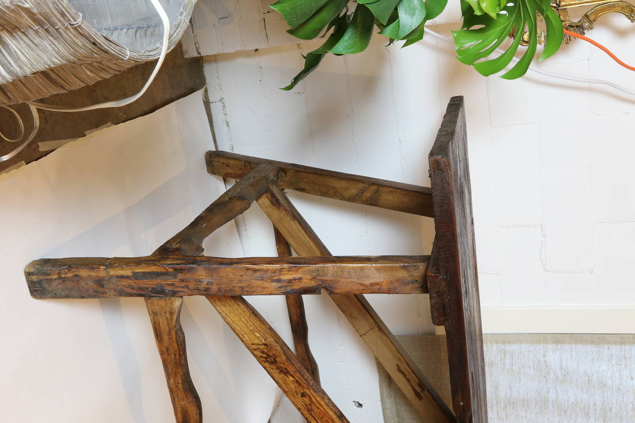 Rustic 19th Century Hand-Hewn Country Work Table 4