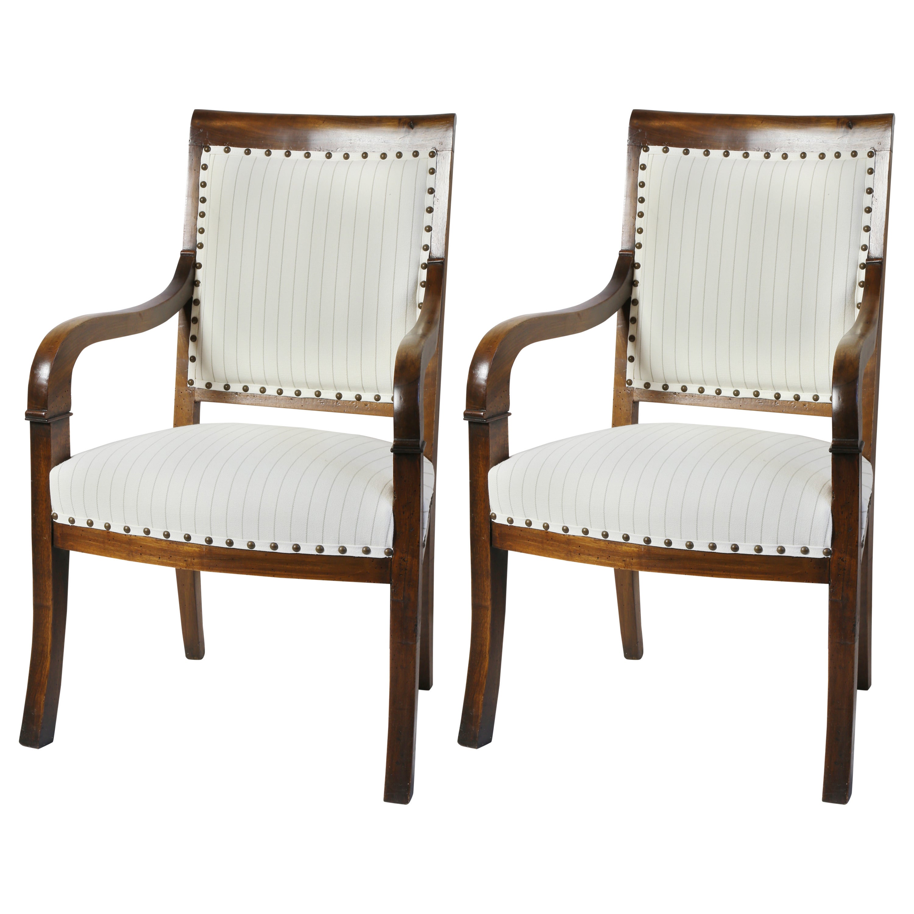 Two French Provincial Louis Philippe Armchairs