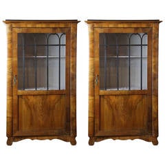 Antique Pair of 19th Century Biedermeier Cabinets