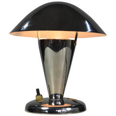 French Helmet-Top Nickel Lamp