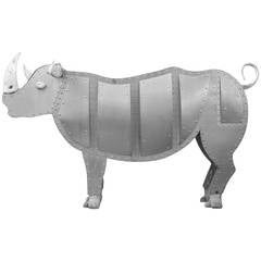 Outdoor Sculpture Rhinoceros by Ken Kalman in Aluminum