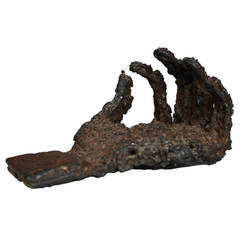 Metal Hand Sculpture brutalist 1950s-1960s