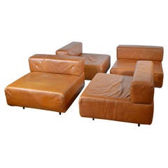 Harvey Probber Cognac Leather Sofa