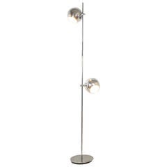 Chrome Floor Lamp 1960s with Pivoting Globes