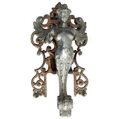 Antique Exceptional French Door Knocker From Castle Late 18's