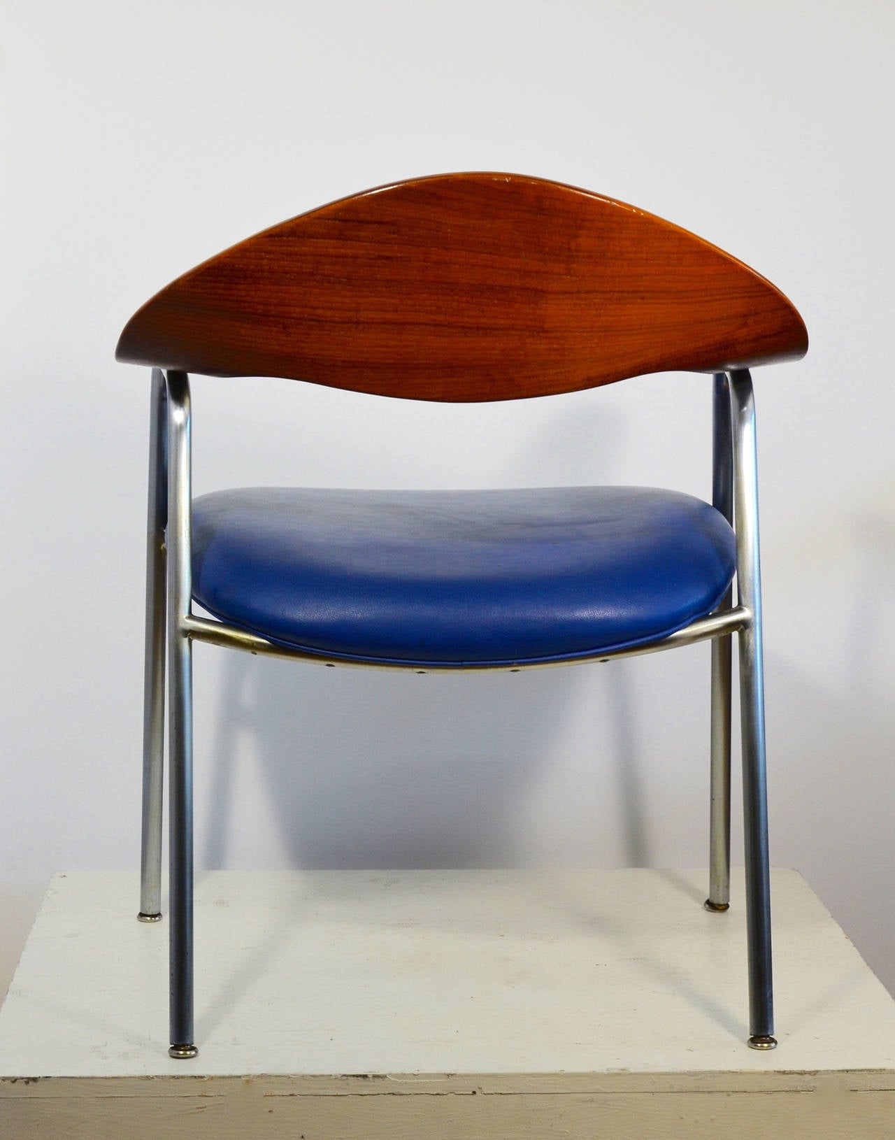 American Set of Eight Design Chairs from 1960s Wood and Steel For Sale