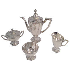 Antique Tiffany & Co. Makers Sterling Silver Tea or Coffee Service with Four Pieces