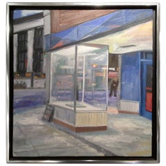 Oil Painting on Wood Board by Brian Kipping Store Front in Vancouver, BC