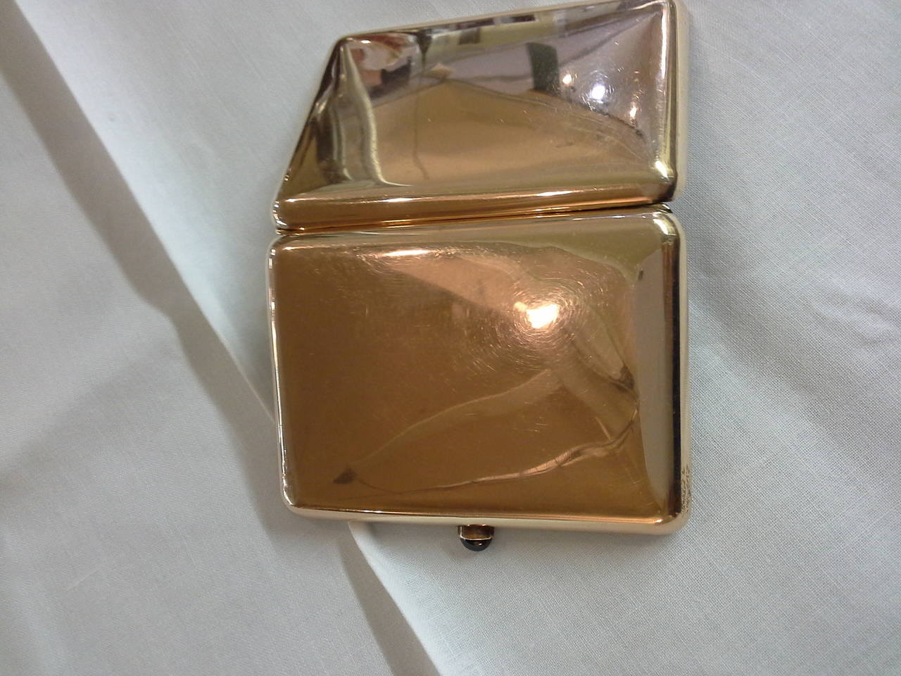 19th Century Russian Cigarette Case, .56-Mark, 14k Rose Gold and Sapphire, by Michael Perchin