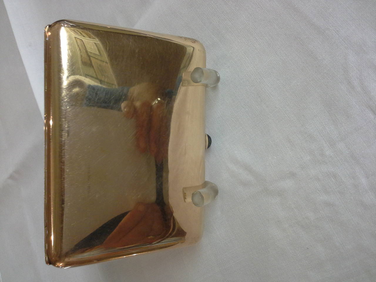 Russian Cigarette Case, .56-Mark, 14k Rose Gold and Sapphire, by Michael Perchin 2