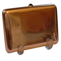 Russian Cigarette Case, .56-Mark, 14k Rose Gold and Sapphire, by Michael Perchin