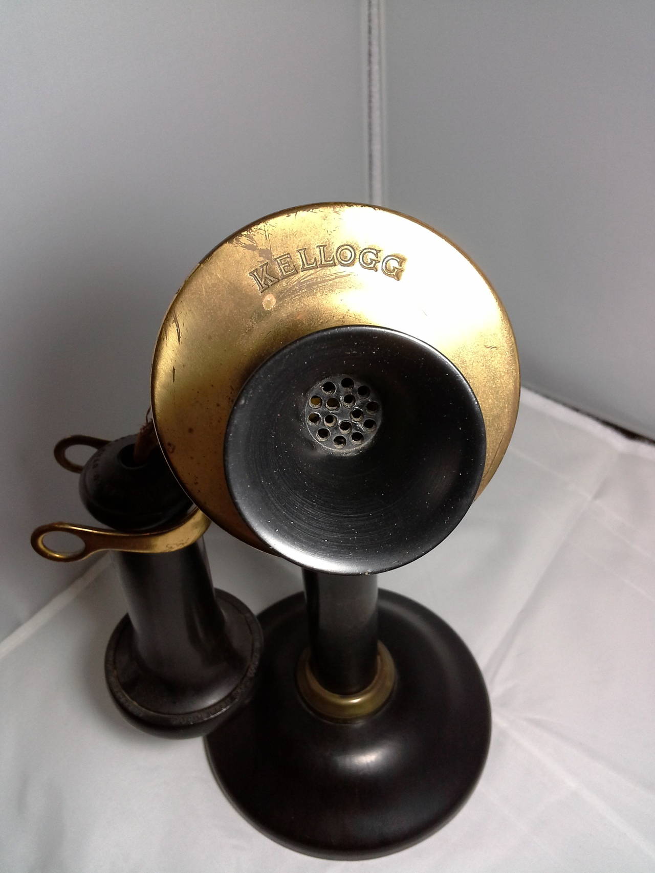 American Kellogg Chicago Candlestick Brass and Bakelite, Patented 1901