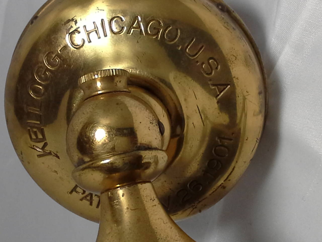 Kellogg Chicago Candlestick Brass and Bakelite, Patented 1901 1