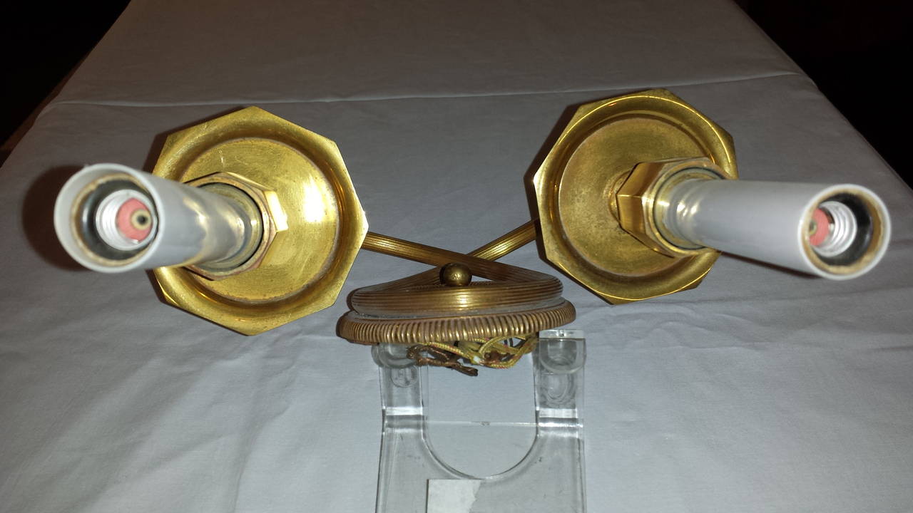 North American Solid Brass, Double-Arm Wall Sconces