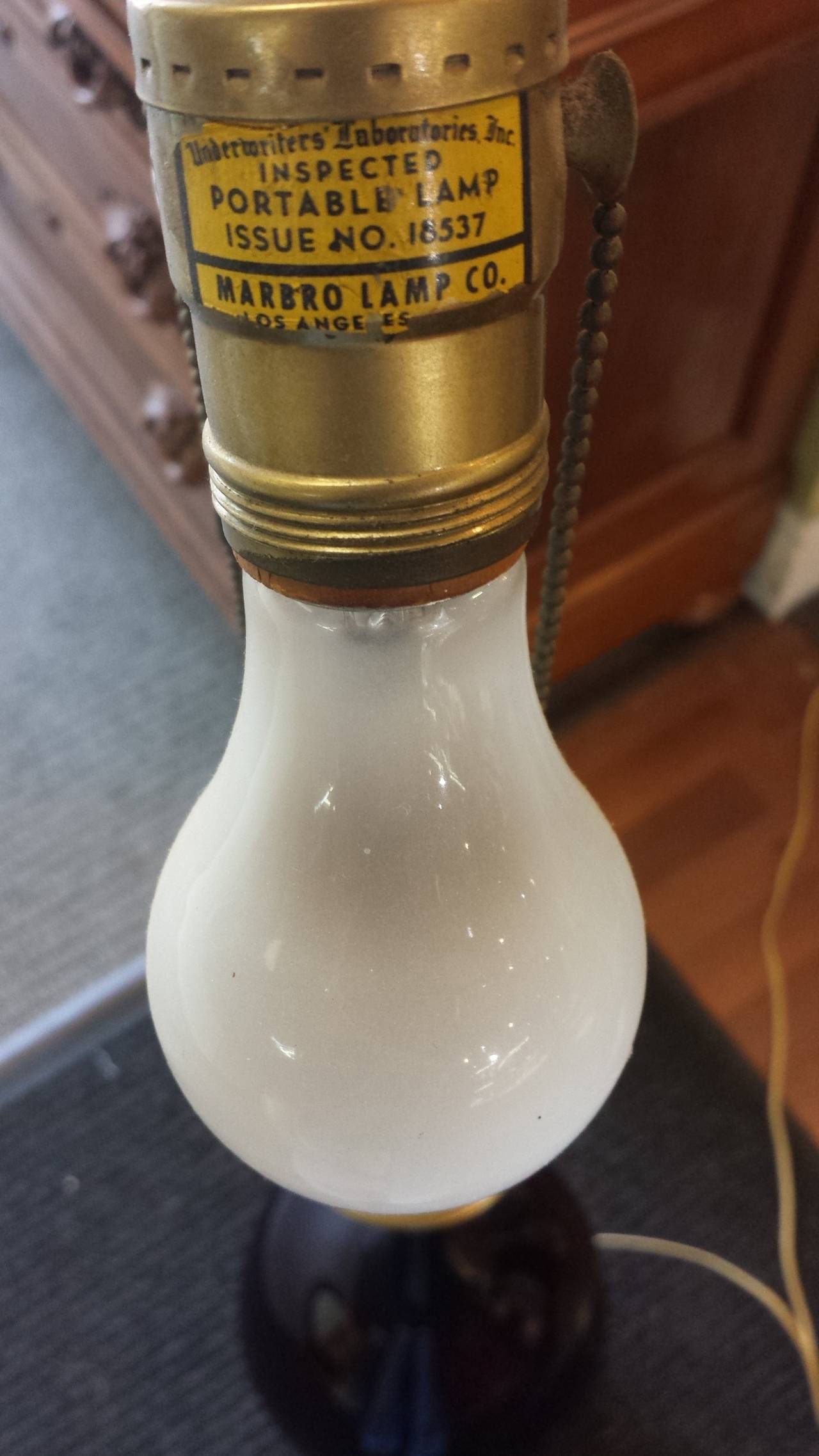 hand blown glass table lamp