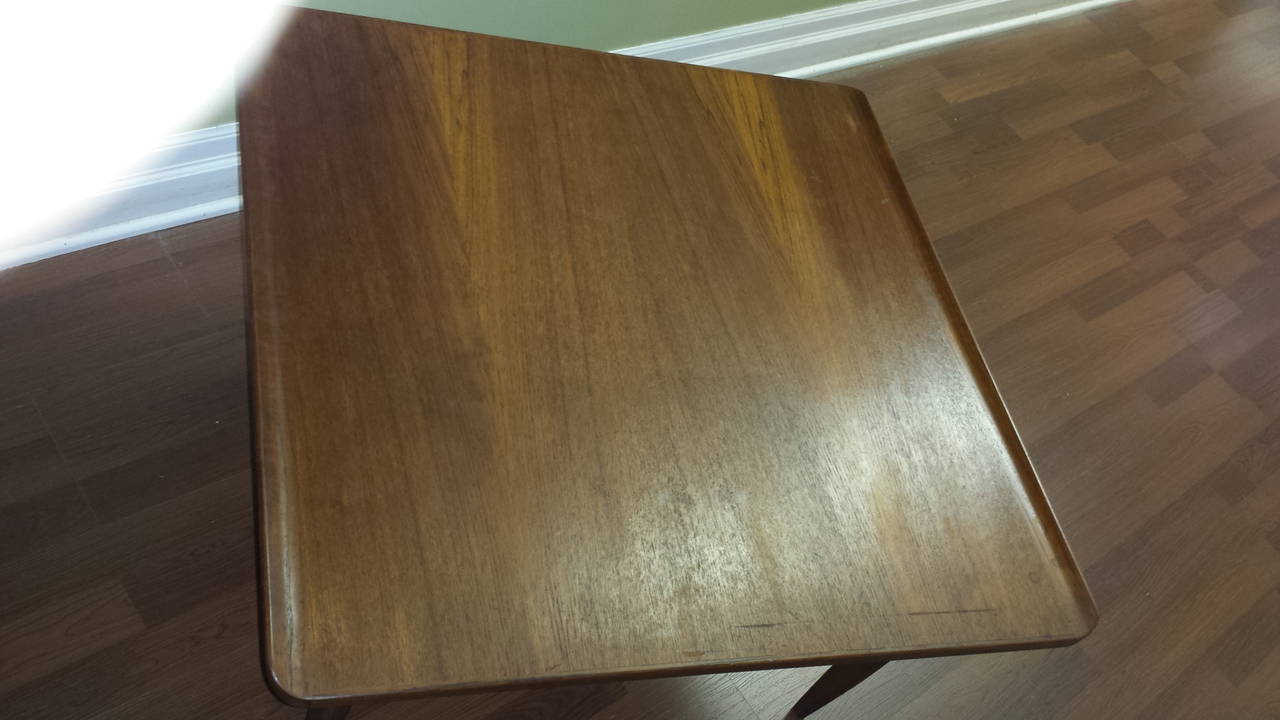 Mid-Century Modern Mid-Century Teak Square Coffee Table with Flip Edge