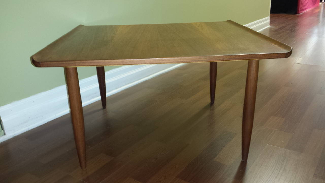 Canadian Mid-Century Teak Square Coffee Table with Flip Edge