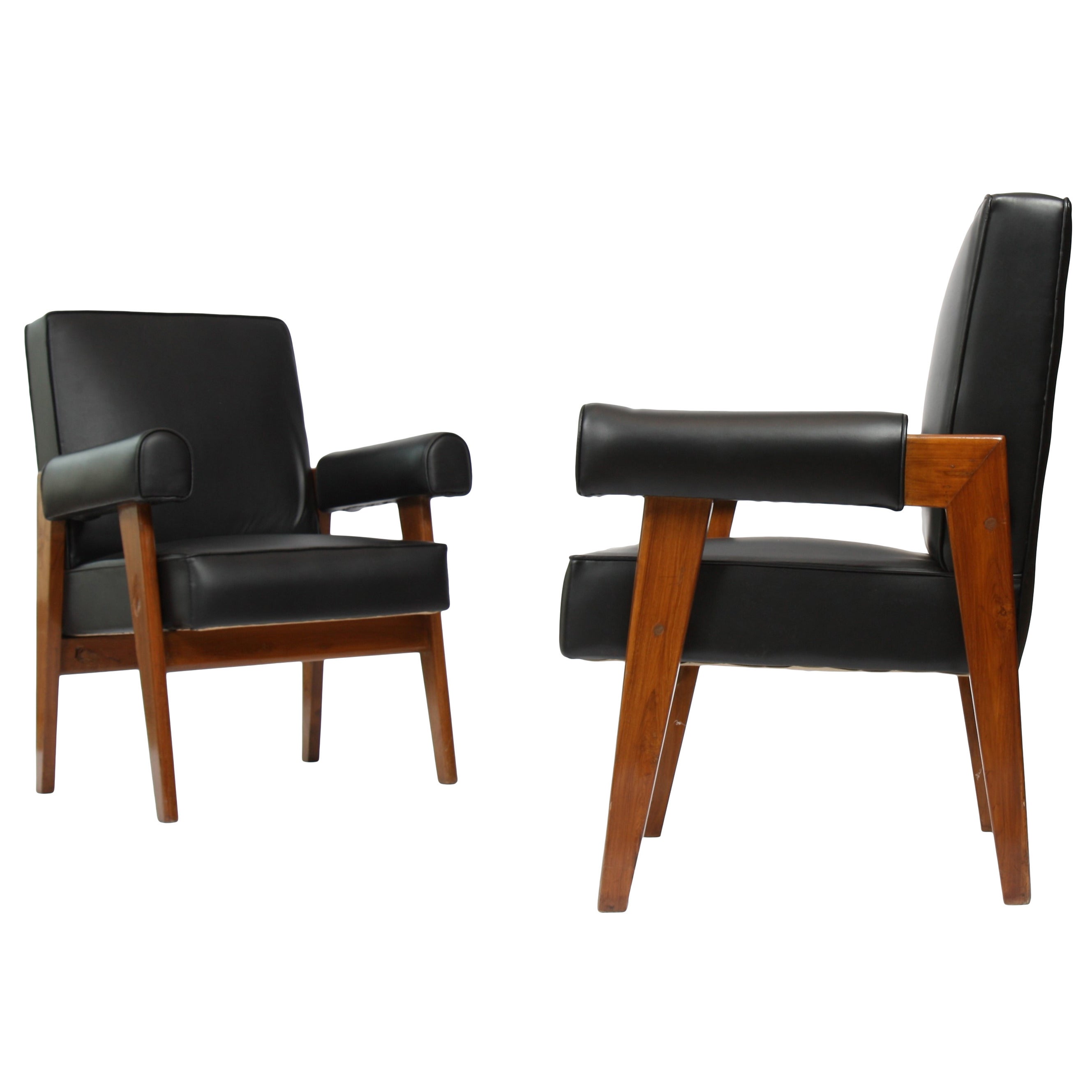 Set of Two "Avocat" Armchairs by Pierre Jeanneret