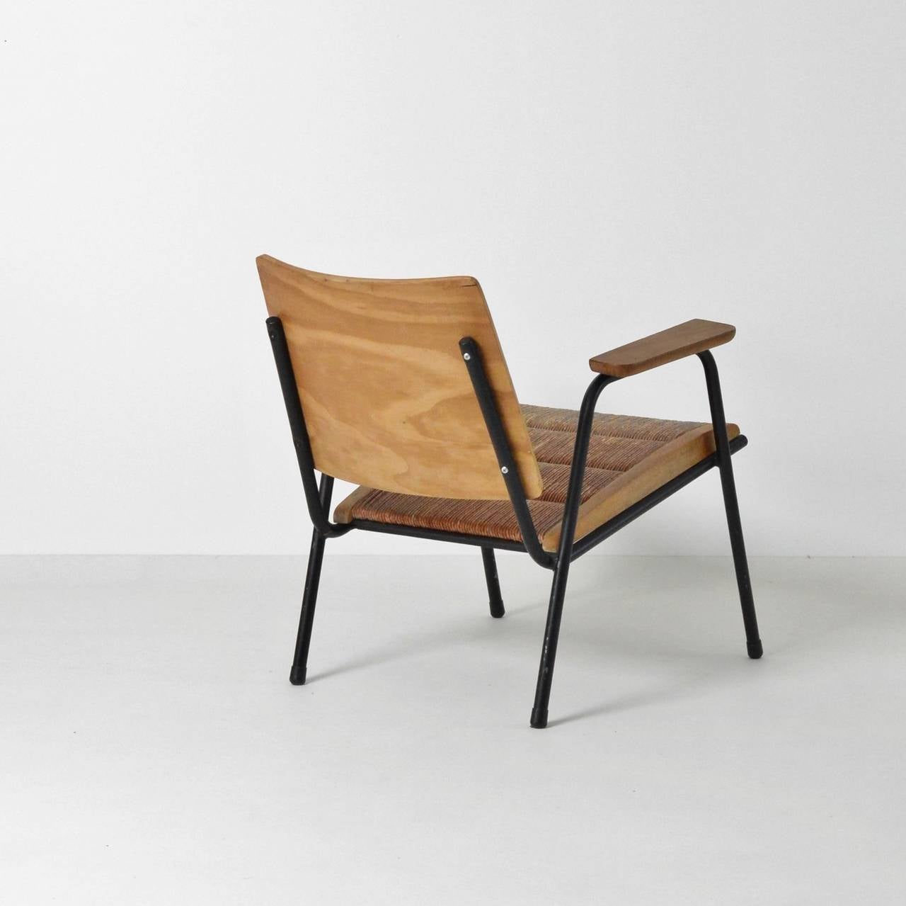 Mid-Century Modern Prouve inspired Midcentury French Plywood Lounge Chairs