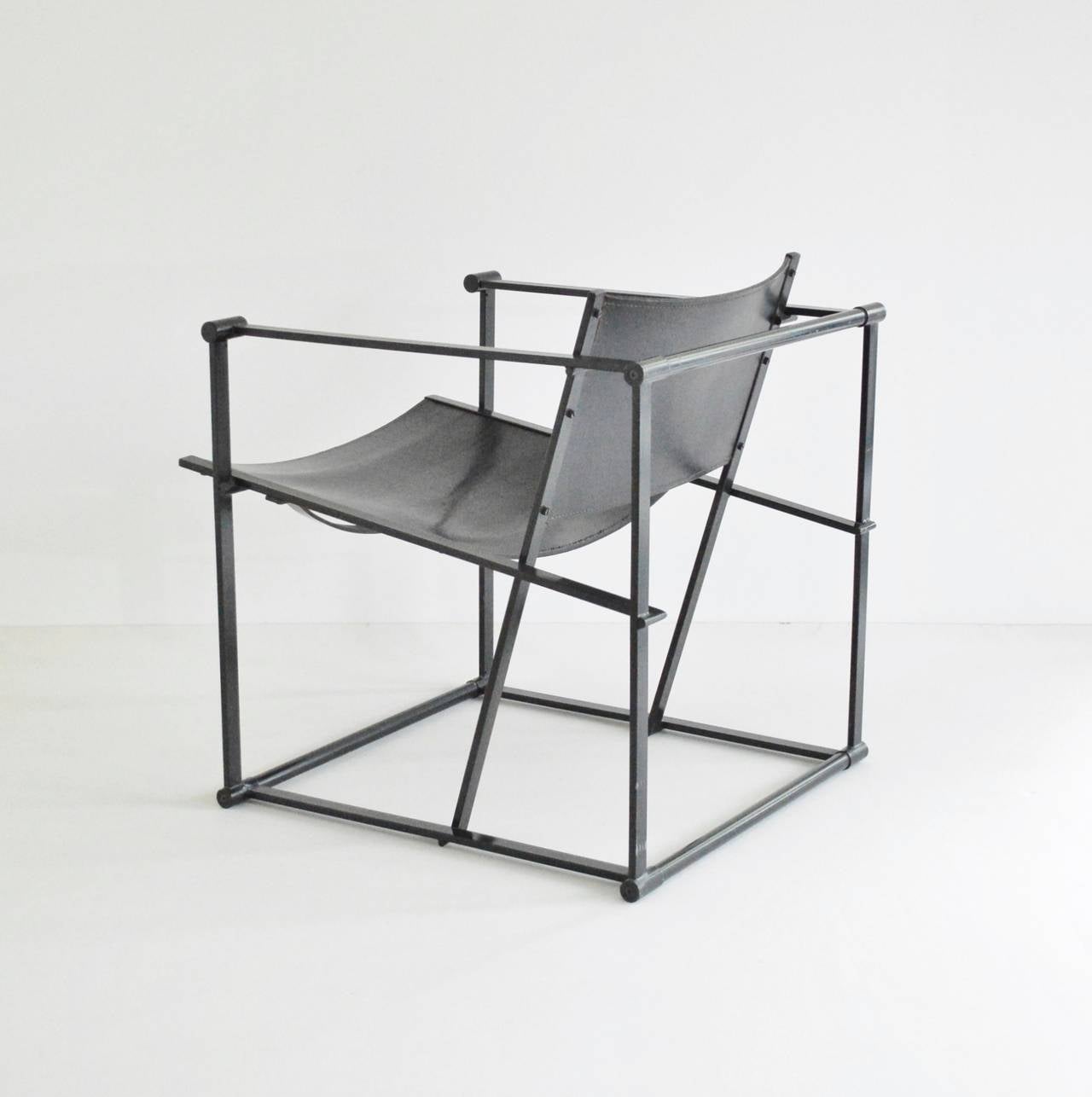 De Stijl Radboud Van Beekum FM62 Cube Chair in Black Leather