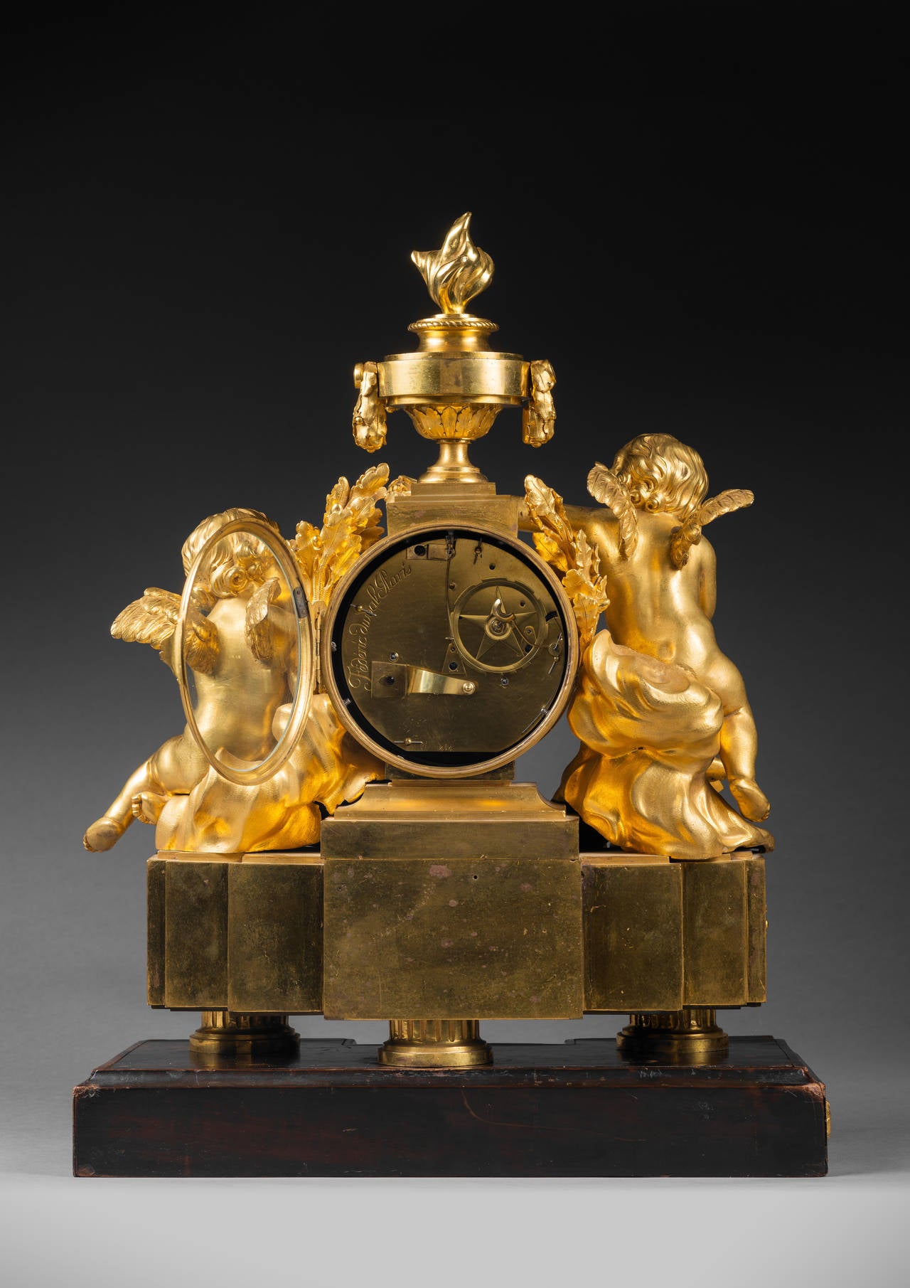 Late 18th Century Gilt Bronze Louis XVI Clock by Duval, Case Attributed to Saint-Germain