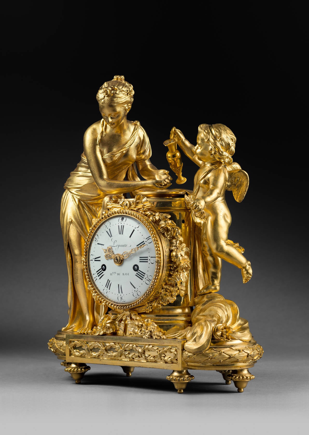 French Finely Chased Ormolu Louis XVI Clock The Toilet of Venus By Lepaute